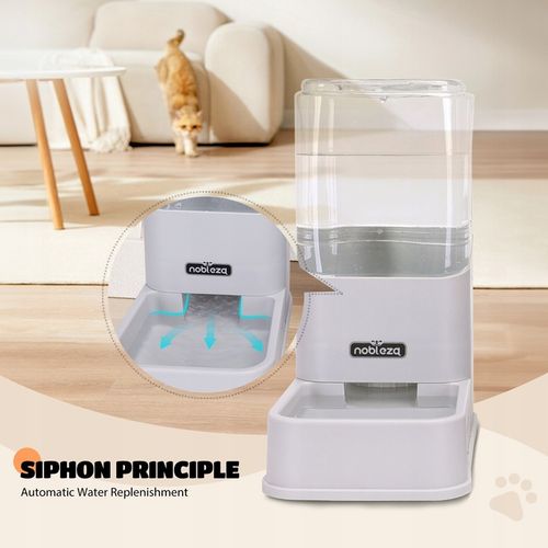 DOZOWNIK KARMY I WODY AUTOMATYCZNY PODAJNIK MISKA DLA PSA 2 x 3,8L szary na Arena.pl