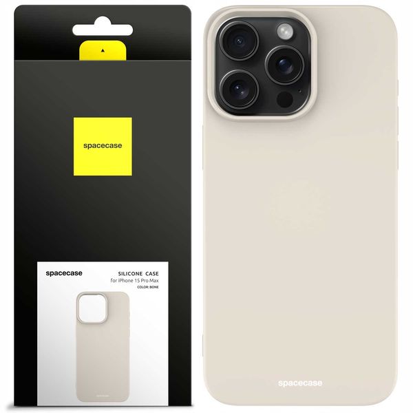 Spacecase Silicone Case iPhone 15 Pro Max bone zdjęcie 1