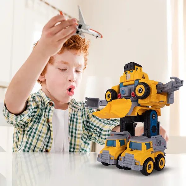 Robot Transformujący W Autka Budowlane 5 Sztuk zdjęcie 6