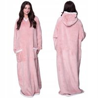 KOC BLUZA Oversize do Kostek Gruba KOCOBLUZA 2w1 XXL RÓŻ Futrzak Bluzo