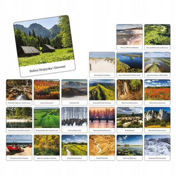 Gra Pamięciowa Memory Memo POLSKA KRAJOBRAZY Towarzyska Adamigo 5+ zdjęcie 2