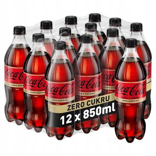 Napój gazowany Coca-Cola Zero Cukru bez kofeiny butelka 12x 850ml na Arena.pl
