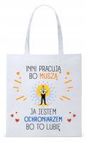Torba Biała Eco Shopper Dla Ochroniarza Prezent Z Nadrukiem Ze Zdjęciem