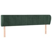 Zagłówek uszak, ciemnozielony, 203x23x78/88 cm, aksamitny