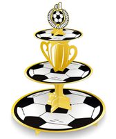 Patera na ciasto babeczki PIŁKA NOŻNA football ZIELONA złota puchar