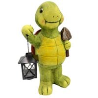 ŻÓŁW Z LAMPIONEM DUŻA FIGURKA DO OGRODU FIGURKA OGRODOWA DEKORACJA 40 cm