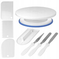 PATERA OBROTOWA NA CIASTO TALERZ OBROTOWY DO TORTU CIAST + ZESTAW SZPATUŁEK