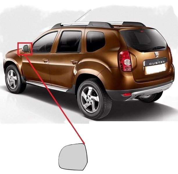Wkład lusterka Lewy Ogrzewany Dacia Dokker Logdy 2012-22 Duster 2010- zdjęcie 6
