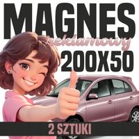 Mata Magnetyczna na Auto 200x50 cm - Profesjonalna Reklama magnes - 2 szt