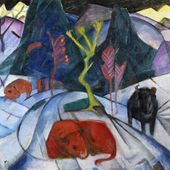 Plakat 60x60cm Bison in Winter, Marc Vintage do Salonu