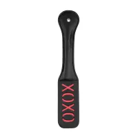 shots ouch! paddle xoxo czarne - precyzyjne akcesorium skorzane