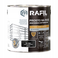 RAFIL PROSTO NA RDZĘ FARBA DO METALU CZARNY 9005 POŁYSK 2.5L