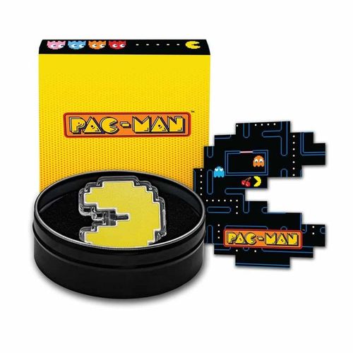 Niue: PAC-MAN kolorowany 1 uncja Srebra 2022 Proof Shaped Coin na Arena.pl