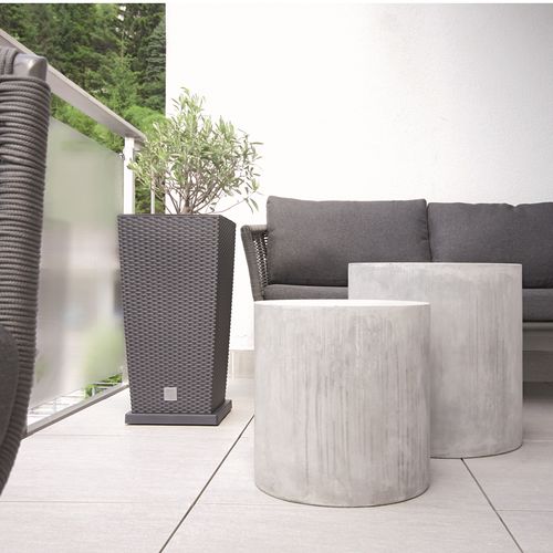 Doniczka kwadratowa wkład rattan 26,2x26,2x26,6 cm biały na Arena.pl