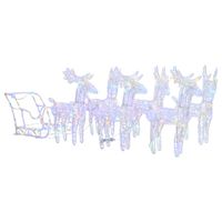 Dekoracja świąteczna – renifery z saniami, 320 LED, akrylowa