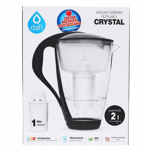 Dzbanek filtrujący szklany Dafi Crystal LED CZARNY na Arena.pl