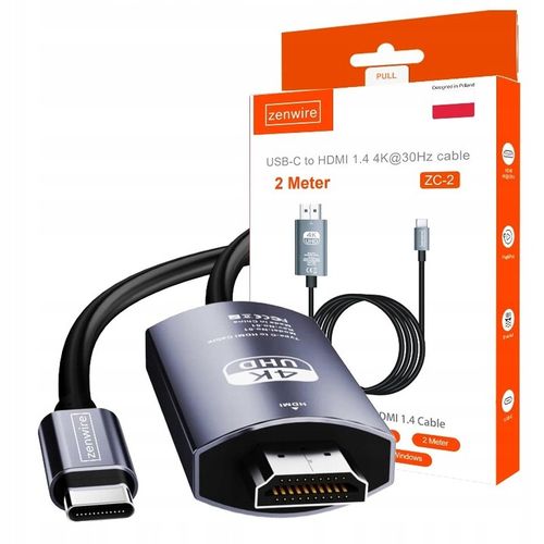 KABEL ADAPTER PRZEJŚCIÓWKA USB-C 3.1 HDMI 4K MHL 200cm do Telefonu Macbooka na Arena.pl