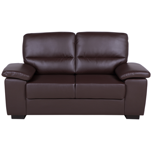 Sofa 2-osobowa ekoskóra brązowa VOGAR zdjęcie 1