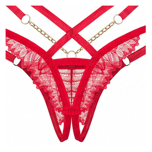 Otwarte stringi czerwone z łańcuszkami Obsessive Crotchless Matildea S/M na Arena.pl