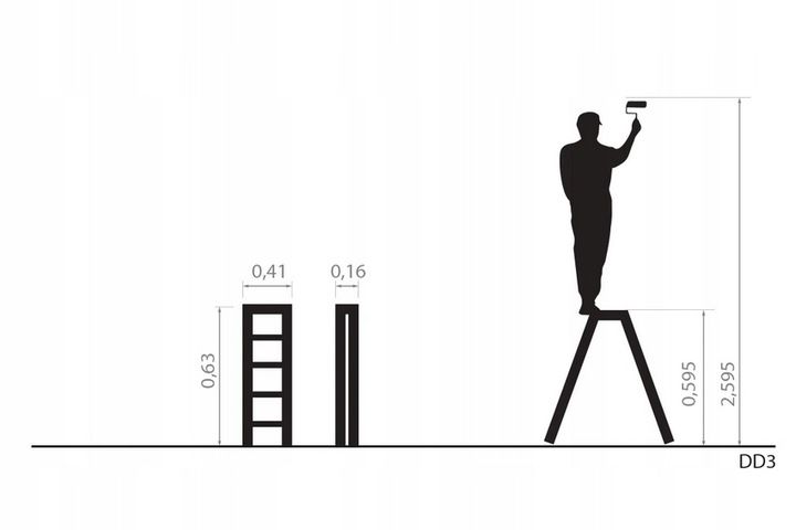 Drabina podest 3 Stopniowa taboret zdjęcie 6