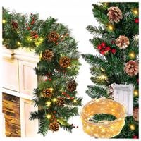 GIRLANDA choinkowa LED ŚWIĄTECZNA sztuczna SZYSZKI JARZĘBINA ŁAŃCUCH 1M