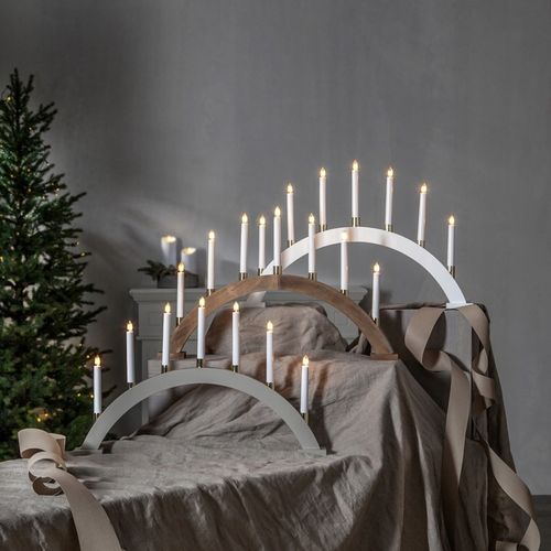 Świecznik adwentowy drewniany brązowy GILLIAN na Arena.pl
