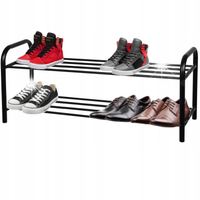 Półka regał stojak na buty 2-poziomowa czarna 80x33x26cm BRUNBESTE