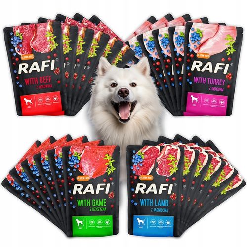 MOKRA KARMA DOLINA NOTECI RAFI ADULT BEZ ZBÓŻ SASZETKA MIX SMAKÓW 24 x na Arena.pl