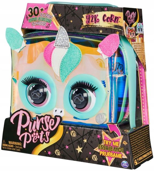 PURSE PETS Y2K CORN JEDNOROŻEC TOREBKA INTERAKTYWNA Z OCZAMI I DŹWIĘKIEM zdjęcie 9