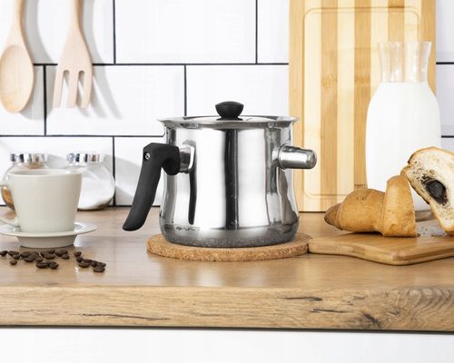 GARNEK DO MLEKA 2L Z GWIZDKIEM GAZ INDUKCJA STALOWY DO GOTOWANIA MLEKA HIT na Arena.pl