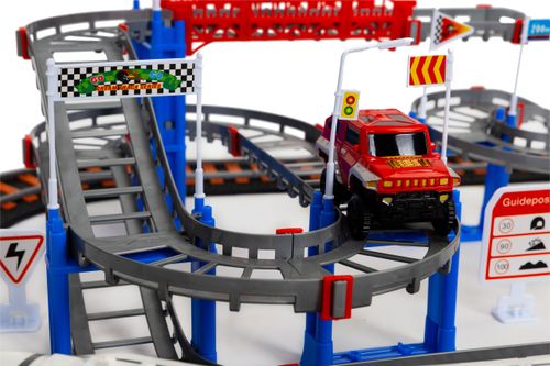 Kolejka i auto na baterie dwa tory miasto 108 elementów na Arena.pl