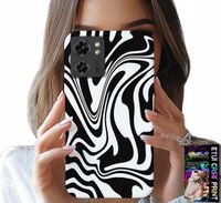 ETUI DO MOTOROLA EDGE 40 - CZARNO BIAŁA ABSTRAKCJA + FOLIA HYDR