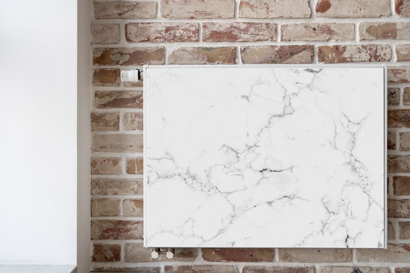 Magnetyczna OSŁONA NA KALORYFER Biały Marmur Abstrakcja 90cm x 60cm zdjęcie 6