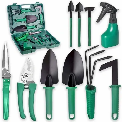 ZESTAW NARZĘDZI OGRODNICZYCH 10w1 ŁOPATKA GRABKI MOTYCZKA PAZURKI SEKATOR zdjęcie 1