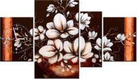 70CM 120CM OBRAZ 4 ELEM MAGNOLIA III WAZA ŚCIENNY