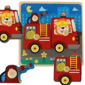 Puzzle Drewniane Sorter Układanka Straż Pożarna