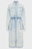 BOSS Regular-fit shirt dress in denim-effect fabric R.40