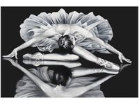 OBRAZ BALLERINA LUSTRZE CZARNO BIAŁY