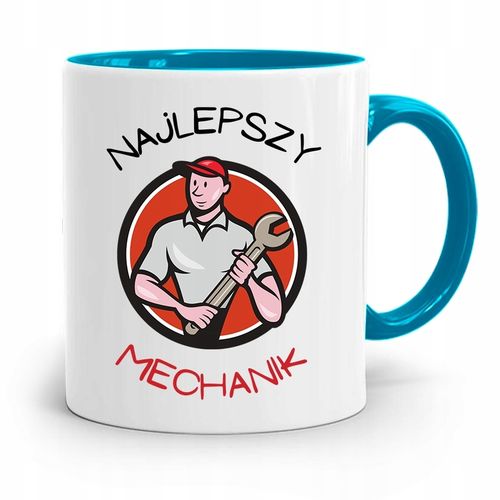 Kubek Błękitny Mechanika Najlepszy Mechanik Z Nadrukiem Ze Zdjęciem na Arena.pl