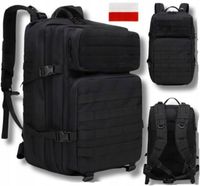 DUŻY PLECAK WOJSKOWY TAKTYCZNY TURYSTYCZNY POJEMNY SZKOLNY 45L + FLAGA rzep