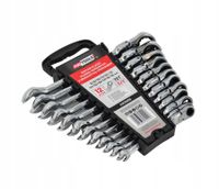 AWTOOLS KLUCZE PŁASKO OCZKOWE Z GRZECHOTKĄ PRZEGUBOWE KOMPLET 12szt. 8-19mm