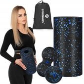 ZESTAW 3 MASAŻERÓW DO MASAŻU PLECÓW ROLLER WAŁEK PIŁKA+ POKROWIEC CROSSFIT