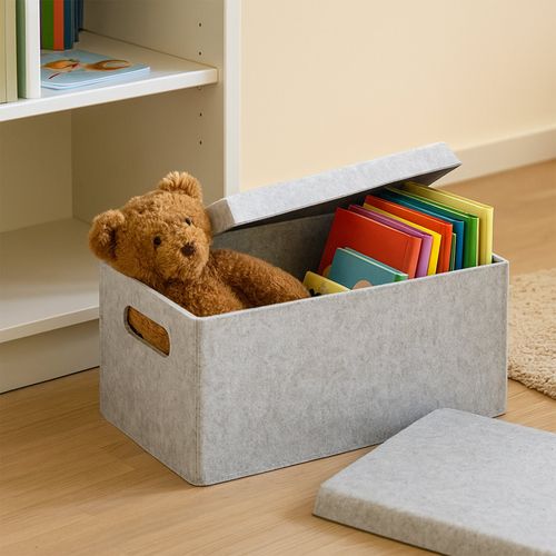 Organizer pojemnik pudełko do przechowywania vega z pokrywką jasny szary na Arena.pl