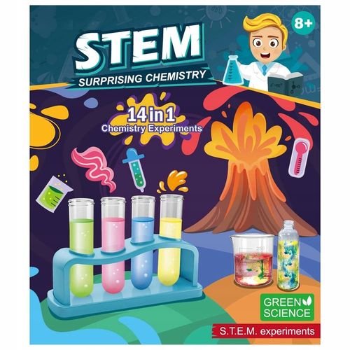 EKSPERYMENTY DLA DZIECI ZESTAW EDUKACYJNY WULKAN MAŁY CHEMIK 14W1 WYBUCH na Arena.pl