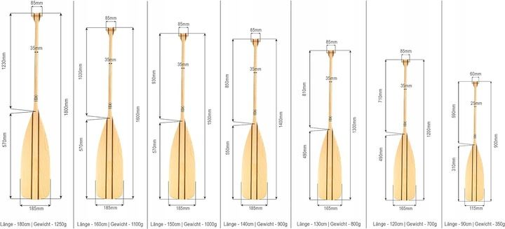 2 x Pagaj drewniany John Paddle 180 cm zdjęcie 3