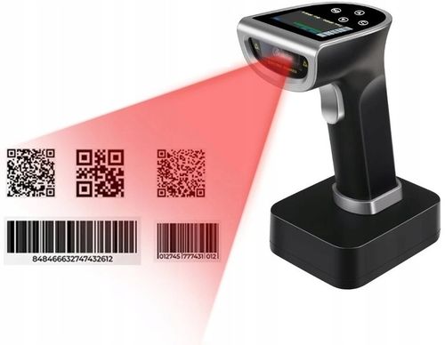 Bezprzewodowy skaner czytnik kodów kreskowych QR 1D 2D z bazą ładującą na Arena.pl