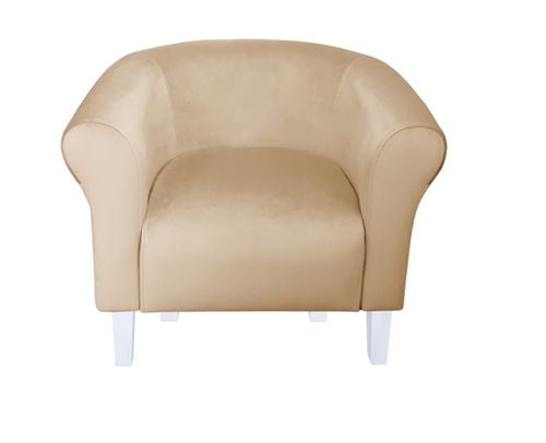 Fotel Milo nogi białe jasny brąz MG06 na Arena.pl