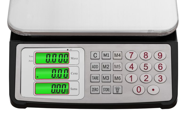 WAGA ELEKTRONICZNA SKLEPOWA 40kg KALKULACYJNA 5g zdjęcie 12