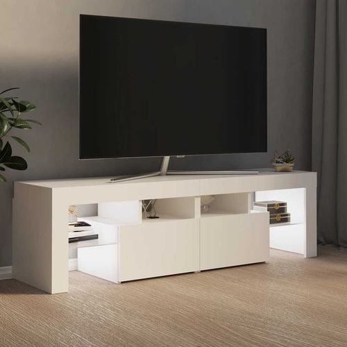 Szafka pod TV z oświetleniem LED, biała, 140x36,5x40 cm na Arena.pl