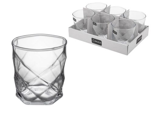 Komplet zestaw 6 szklanek do napojów wody drinków 330 ml geometryczny wzór na Arena.pl